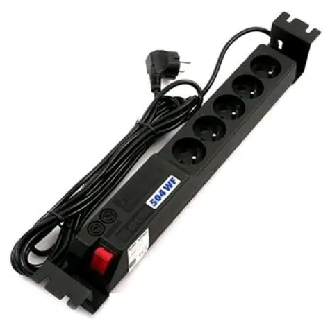 Acar 504 WF Rack 3m / Rozvodný panel s přepěťovou ochranou / 5x230V / vaničky 1.5U pro 19“ 