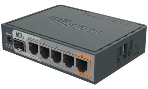 MikroTik RB760iGS hEX S / RouterBOARD / 802.3af at / 5x Gigabit LAN / USB / MicroSD / SFP / L4