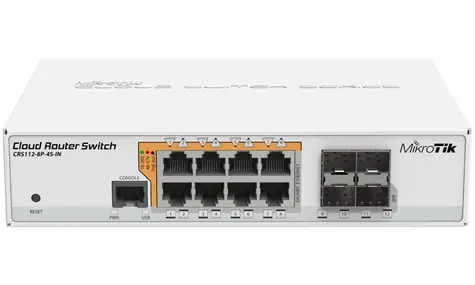 MikroTik CRS112-8P-4S-IN bílá / 8GLAN+4xSFP / RouterOS
