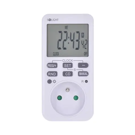 Solight DT33 digitální týdenní časový spínač / 16 režimů / podsvícený velký LCD