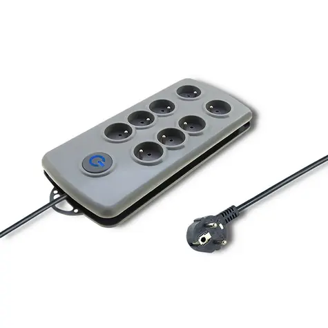 Qoltec 50162 Přepětová ochrana Quick Switch (8 zásuvek) | vypínač | 2.5m