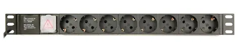 Gembird EG-PDU-014-C14 PDU do racku 1U / až 3680 W / 8x zásuvka Schuko / kabel 3m (C14 konektor)
