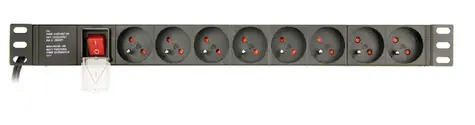 Gembird EG-PDU-014-F PDU do racku 1U / až 2500 W / 8x zásuvka FR / kabel 3m (FR)