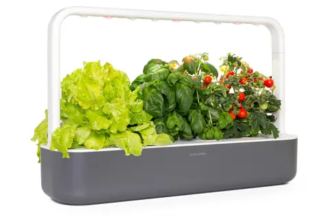 Click And Grow Smart Garden 9 šedá / Chytrý květináč / automatické zavlažování / 3x rajčátka / 3x bazalka / 3x salát