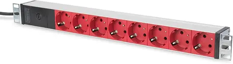 Digitus DN-95410-R 12V / hliníkové PDU / 8x Schuko / 2m / 1U / 10A