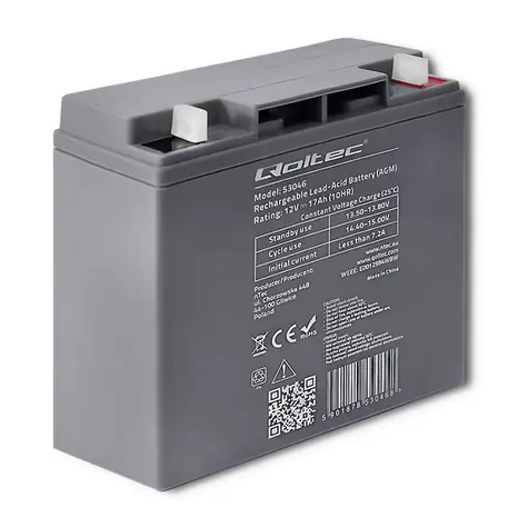 Qoltec 53046 baterie AGM 12V 17Ah max.255A
