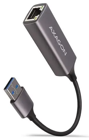 AXAGON ADE-TR, USB-A 3.2 Gen 1 - Gigabit Ethernet síťová karta, auto instal, titanově šedá