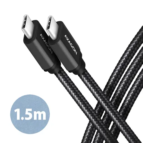 AXAGON BUCM3-CM15AB kabel USB-C na USB-C černá / 1.5 m / 3 A