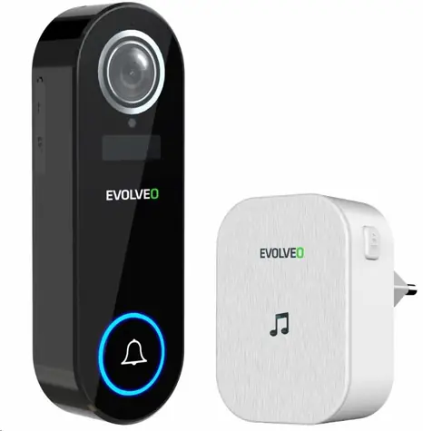 EVOLVEO Ringo DB2 / Bezdrátový videozvonek / Kamera 130° / Wi-Fi / microSD / Noční vidění / IP65