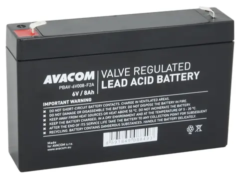 AVACOM PBAV-6V008-F2A / Baterie pro UPS / 6V / 8Ah / F2 
