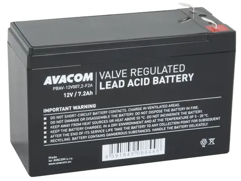 AVACOM PBAV-12V0072-F2A / Baterie pro UPS / 12V / 7.2Ah / F2 