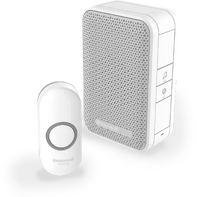 Honeywell Home DC311N bezdrátový zvonek Series 3 / 4 melodie / přenosná základna bílá / design. tlačítko