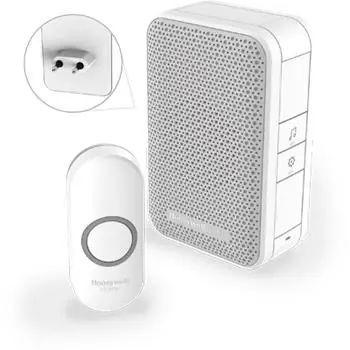 Honeywell Home DC311NP2 bezdrátový zvonek Series 3 / 4 melodie / základna do zásuvky bílá / design. tlačítko