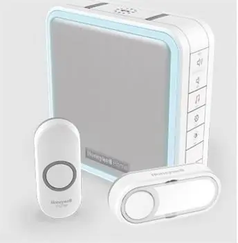 Honeywell Home DC915N bezdrátový zvonek Series 9 / 200m / 8 melodií / přenosná základna / 2x tlačítko (jmenovka, design)