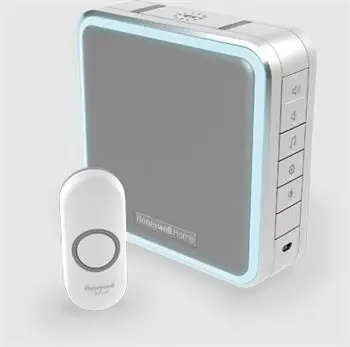 Honeywell Home DC915NG bezdrátový zvonek Series 9 šedá / 200m / 8 melodií / přenosná základna / design / tlačítko