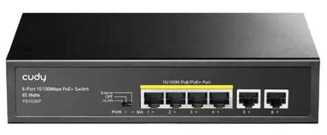 Cudy FS1006P PoE switch / 4x PoE RJ45 / 2x RJ45 / 65W
