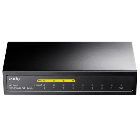 Cudy GS1008PS2 PoE switch / 8x PoE RJ45 / 2x SFP / 1000Mbps / 120W