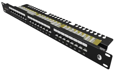 Solarix SX24L-6-UTP-BK-N patch panel 24x RJ45 CAT6 UTP s vyvazovací lištou / 1U / černá
