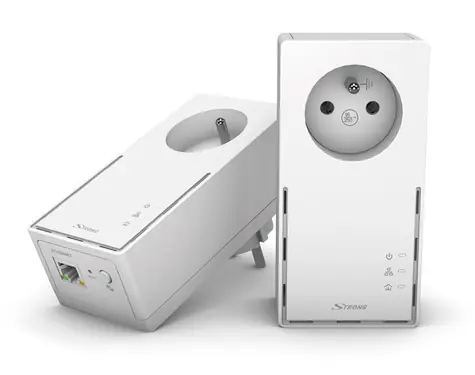 STRONG Powerline 1000 DUO FR / Sada Powerline adaptérů / 500Mbps / GLAN / HomePlug / 2ks