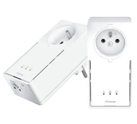 STRONG Powerline 2000 DUO FR bílá / Sada Powerline adaptérů / 2000Mbps / GLAN / HomePlug AV2 / 2ks