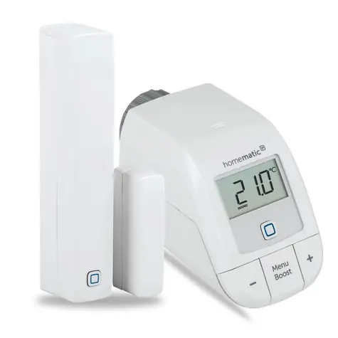 Homematic IP Startovací sada - regulace vytápění / 1x Termostatická hlavice & 1x Okenní a dveřní senzor - magnetický 