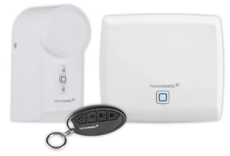 Homematic IP Startovací sada - řízení přístupu / 1x Centrální jednotka HmIP-HAP & 1x Pohon dveřního zámku & dálkový ovl.
