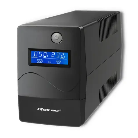 Qoltec 53977 UPS Záložní zdroj 450VA černý / 240W / LCD / USB / RJ45