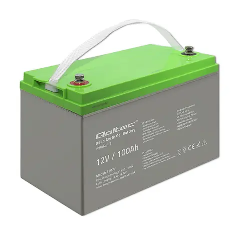 Qoltec Deep Cycle Gel Battery 53077 / Akumulátor / 12V / 100Ah