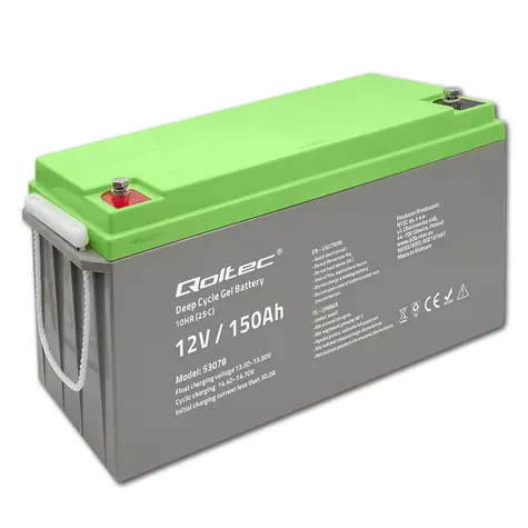 Qoltec Deep Cycle Gel Battery 53078 / Akumulátor / 12V / 150Ah