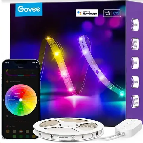 Govee WiFi RGBIC PRO Smart LED pásek 5m / LED pásek / 12W / 220 lm / RGBIC / BT / WiFi