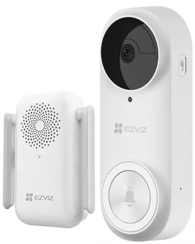 EZVIZ chytrá sada DB2 Pro bílá / Wi-Fi / videotelefon / bezdrátový zvonek / 2544x1888 / IP65