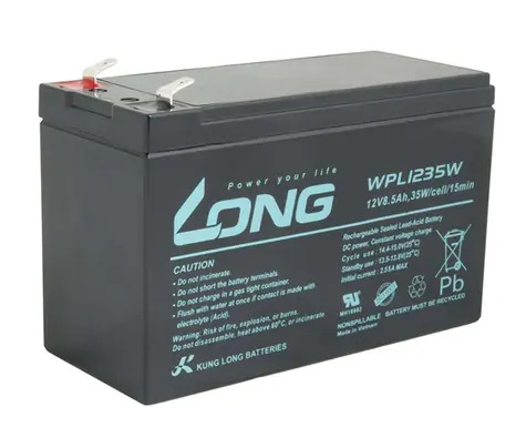 Long 12V 8.5Ah olověný akumulátor F2 HighRate LongLife 9 let