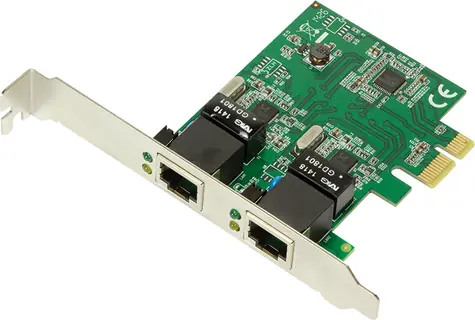 LogiLink PC0075 / PCIe síťová karta / 2x RJ45 / 1Gbps 