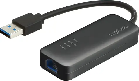 LogiLink UA0184A / USB Ethernetový adaptér / USB-A 3.0 / RJ-45 / 1000Mbps