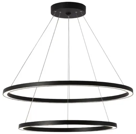 IMMAX NEO FINO SMART závěsné svítidlo 2 kruhy černá / 60+80cm 93W / Zigbee 3.0 & TUYA