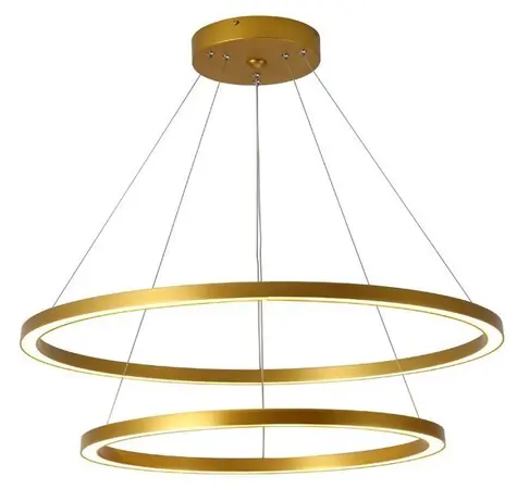 IMMAX NEO FINO SMART závěsné svítidlo 2 kruhy 60+80cm 93W zlatá / Zigbee 3.0 & TUYA
