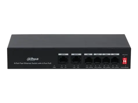 Dahua PFS3006-4ET-36 / Switch / 100Mbps / 6x RJ-45 / 4x PoE