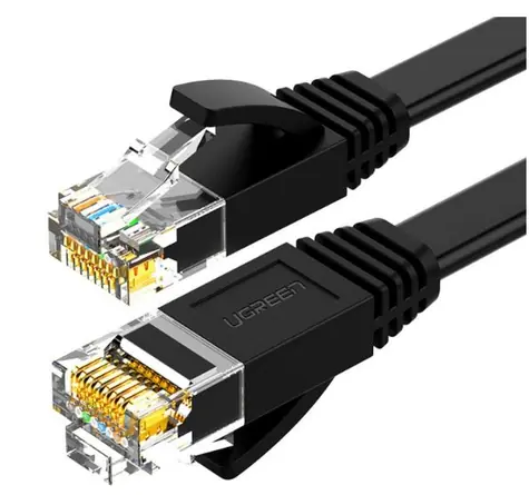 UGREEN Cat 6 UTP RJ45 Ethernet plochý kabel 1m černá