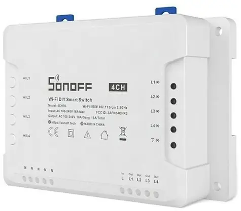 Sonoff 4CHR3 / Chytrý vypínač / 4 kanály / Wi-Fi / eWeLink