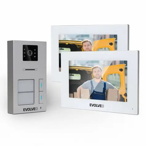 EVOLVEO DoorPhone AP2-2 / dveřní videotelefon pro dva byty / 2x barevné displeje