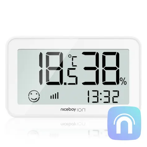 Niceboy ION ORBIS Meteo+ Sensor bílá / Senzor teploty a vhkosti / displej / ZigBee / Bluetooth / MESH   