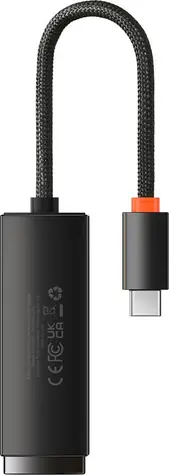 Baseus WKQX000301 Lite Series Síťový adaptér USB-C (M) - RJ45 (F) černá / 1000Mbps