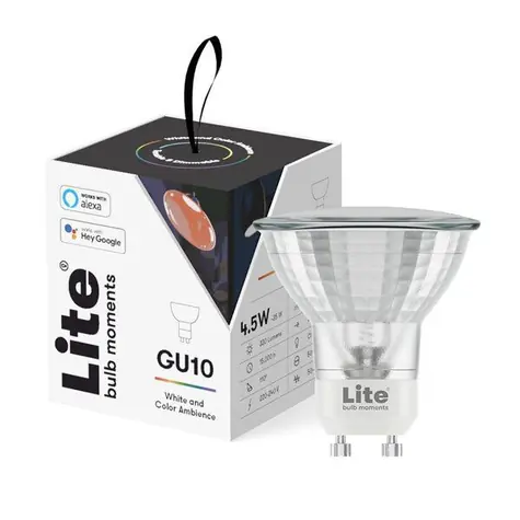 Lite bulb Moments Chytrá žárovka - GU10 / RGB / 4.5W / 2700K / GU10 / Google Home / Alexa