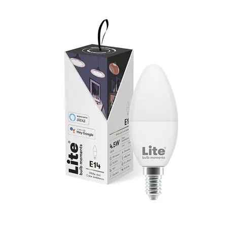 Lite bulb Moments Chytrá žárovka - E14 / RGB / 5W / 2700-6500K / E14 / Google Home / Alexa
