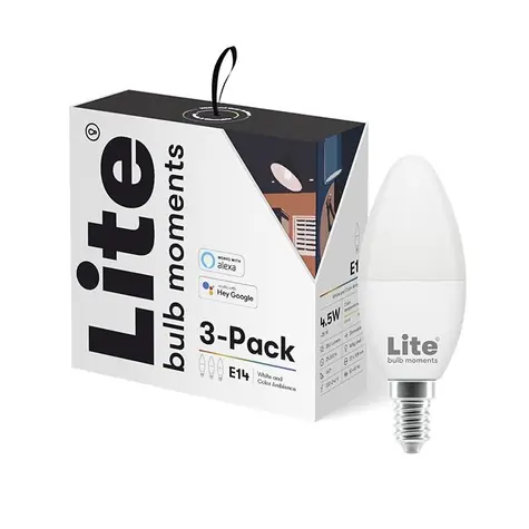 Lite bulb Moments Sada chytrých žárovek - E14 RGB / 5W / 2700-6500K / E14 / Google Home / Alexa