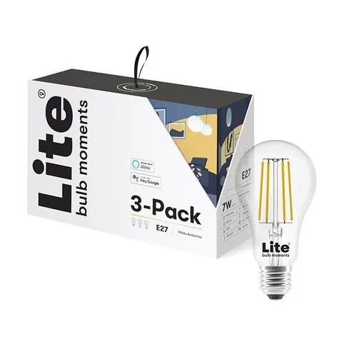 Lite bulb Moments Sada chytrých žárovek - E27 / 6W / 2700-6500K / E27 / Google Home / Alexa