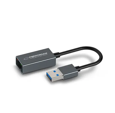 Esperanza ENA101 Síťový adaptér USB 3.0 - RJ45 Ethernet šedá / 18 cm 