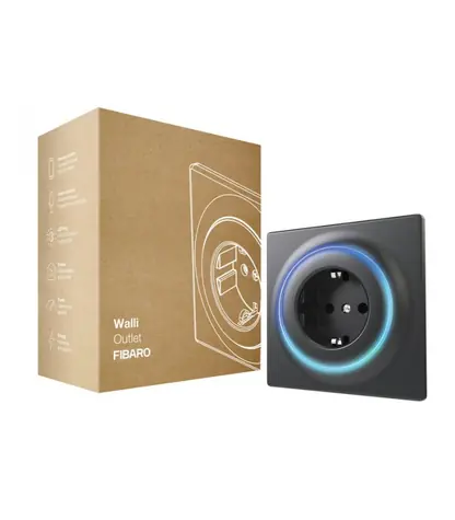 Fibaro Walli Outlet Type F černá / Chytrá zásuvka / Z-Wave