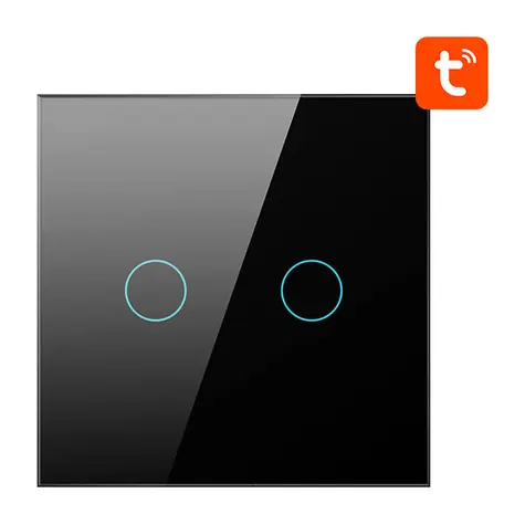 Avatto ZTS02-EU-B2 černá / Chytrý vypínač / 2 kanály / ZigBee