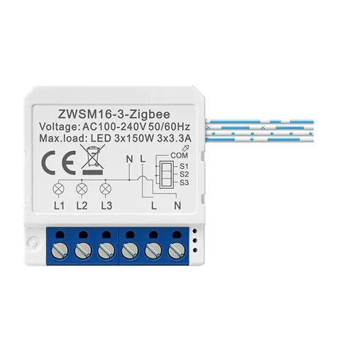 Avatto ZWSM16-W3 bílá / Chytrý spínač / 3 kanály / ZigBee